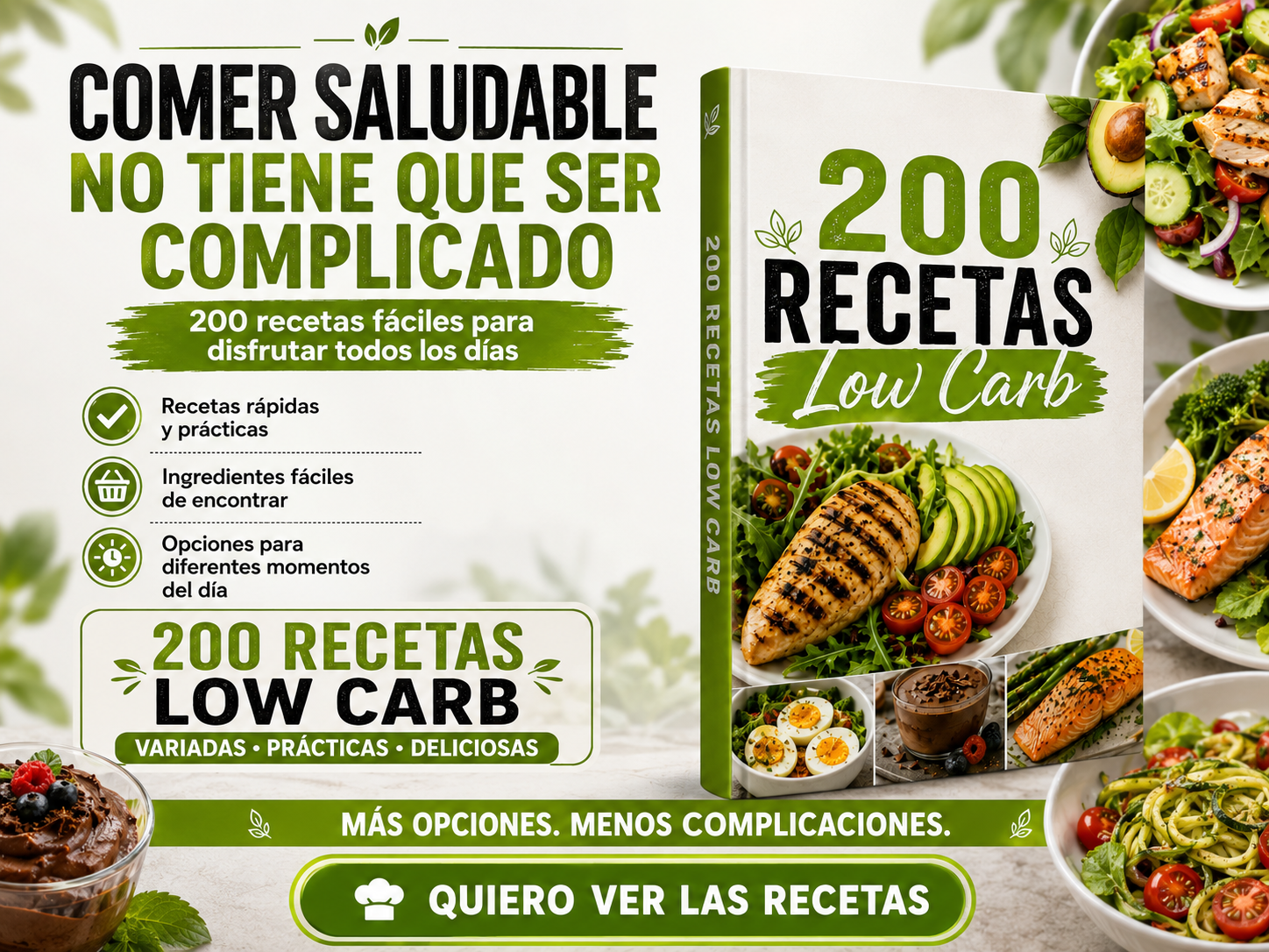200 Recetas Low carb Facebook ad: 200 RECETAS PARA SALIR DE LA RUTINA