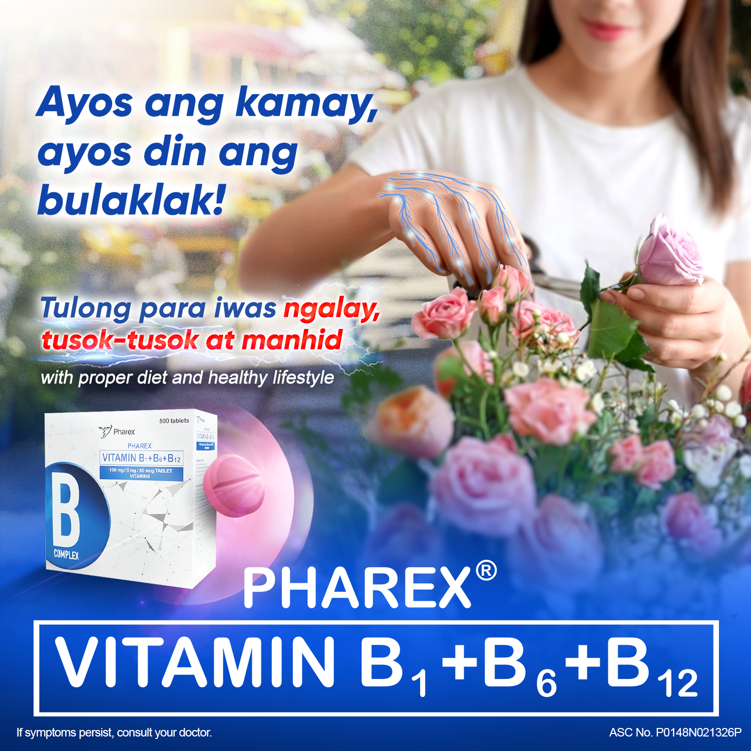 Pharex B-Complex Facebook ad: Walang Bibitiw sa Flower Arrangement!