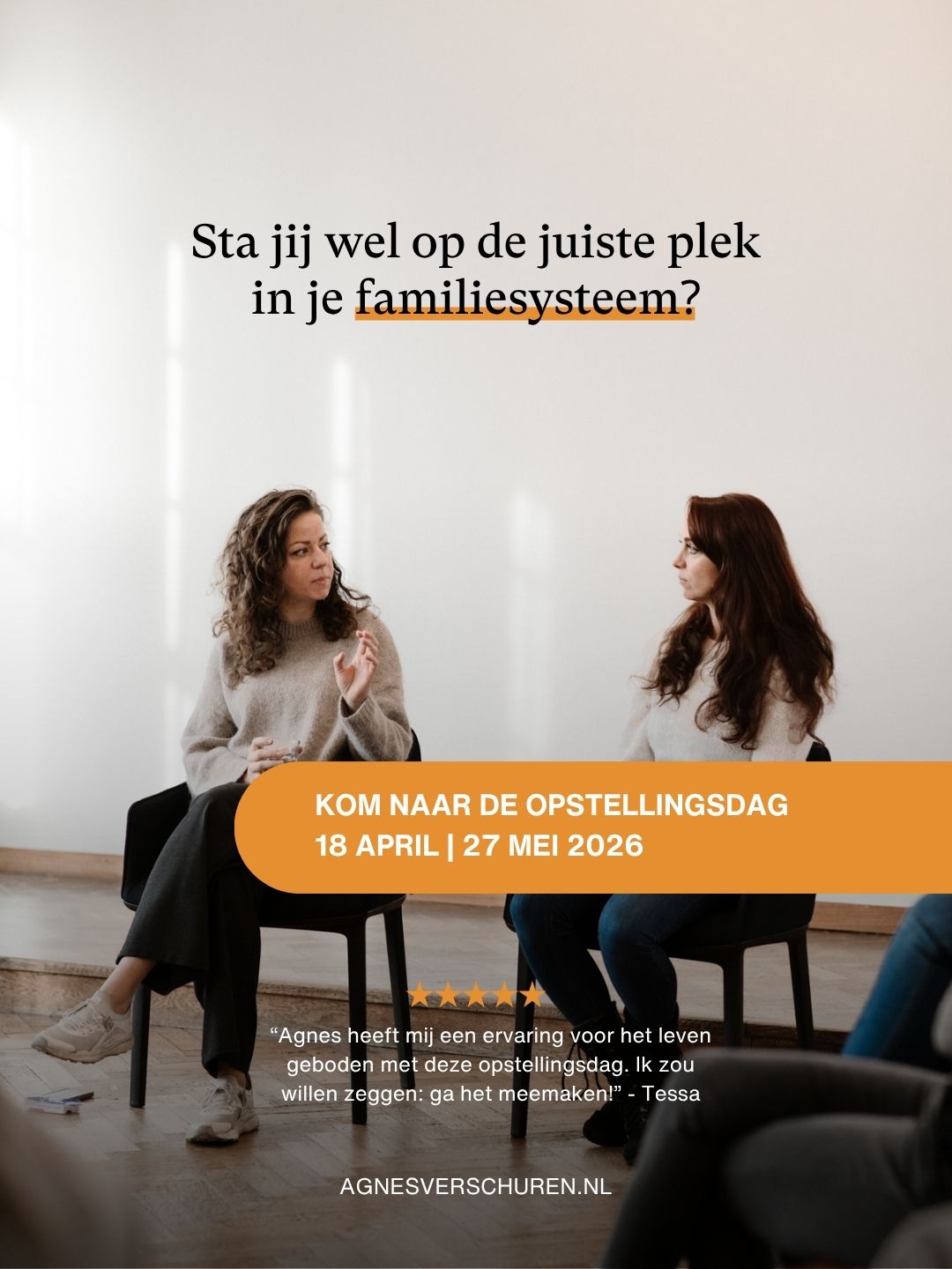 Agnes Verschuren Familieopstellingen Facebook ad: Doorbreek patronen. Vind jouw balans.