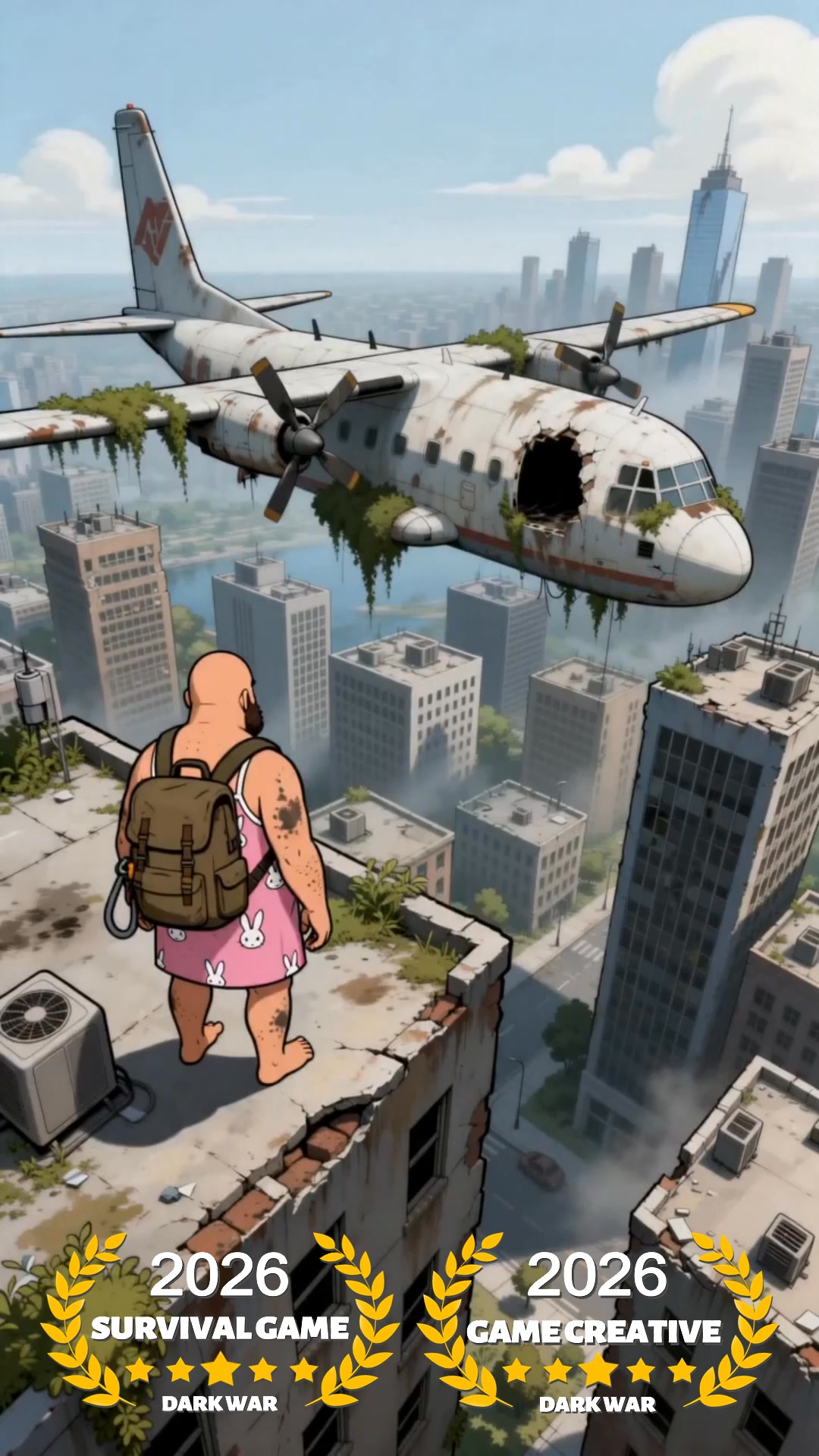 Dark War Survival Mobile Facebook ad: Survival of the fittest in a post-apocalyptic wasteland.