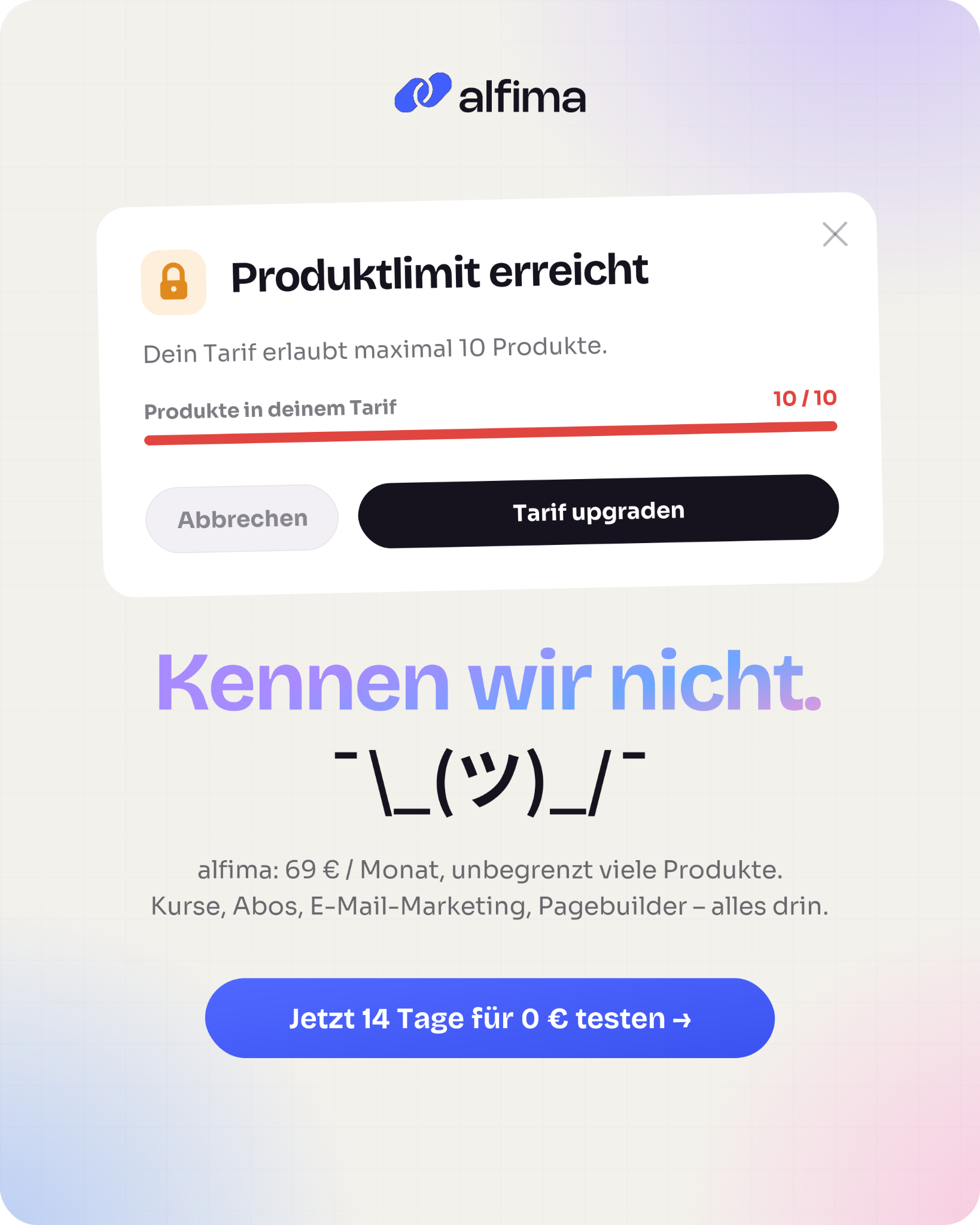 alfima.com Facebook ad