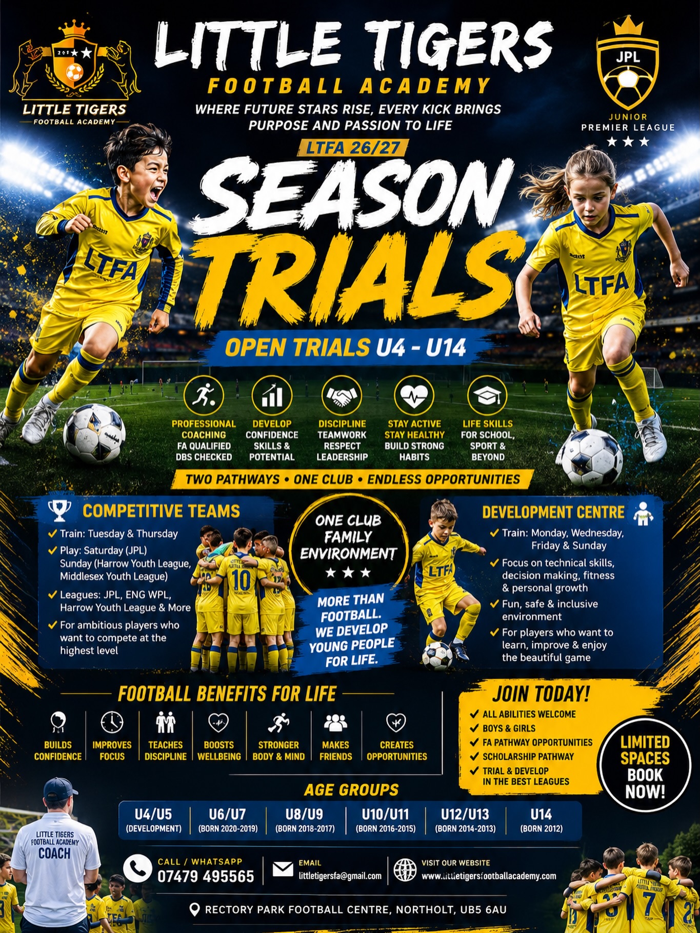 Little Tigers Football Academy Facebook ad