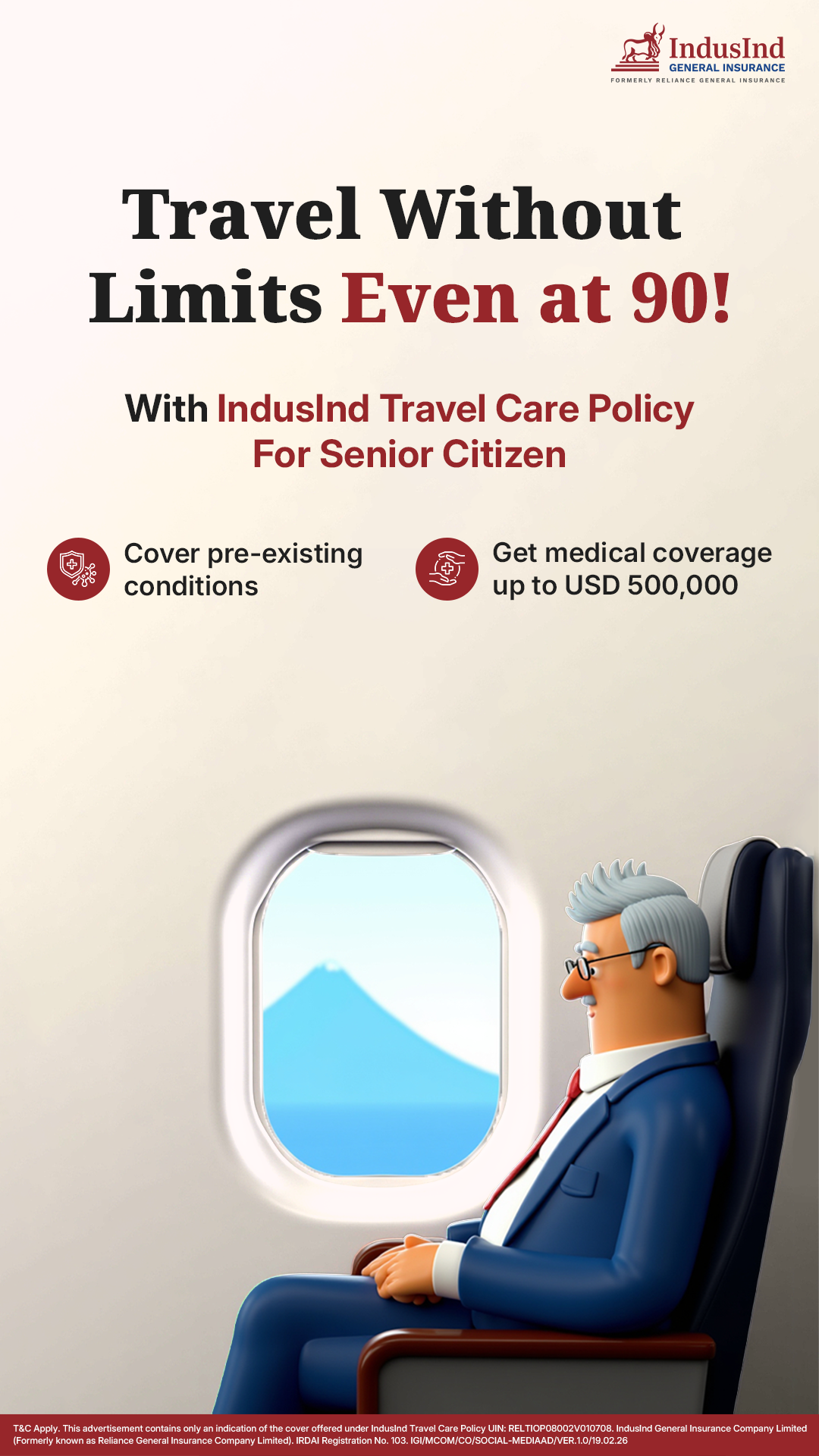 IndusInd Insurance Facebook ad from Mar 24, 2026