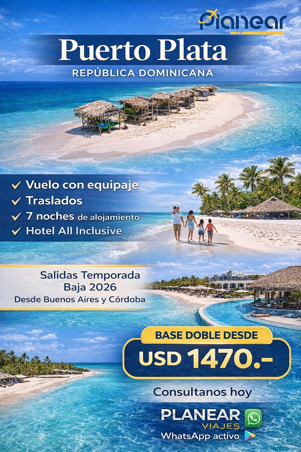 Planear Viajes Facebook ad: Puerto Plata - Temporada baja 2026