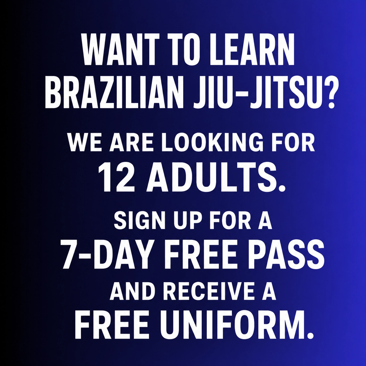 Empower Jiu Jitsu Facebook ad: 1 Week FREE TRIAL for ADULTS