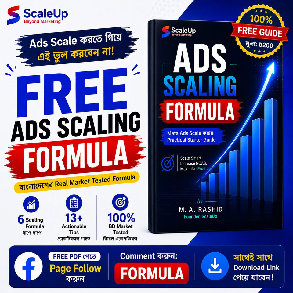 ScaleUp Facebook ad: অনেকেই Ads Scale করতে গিয়ে ভুল জায়গায় Budget…