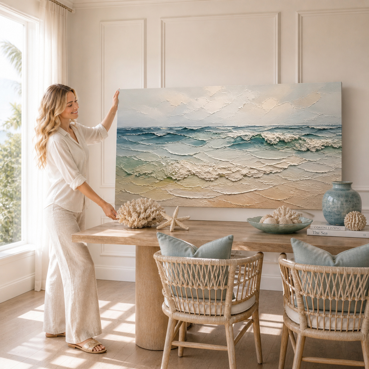 Tailored Canvases - Personalized Art Facebook ad: Serene Horizon Waves | Made in the USA | Ships Fast
