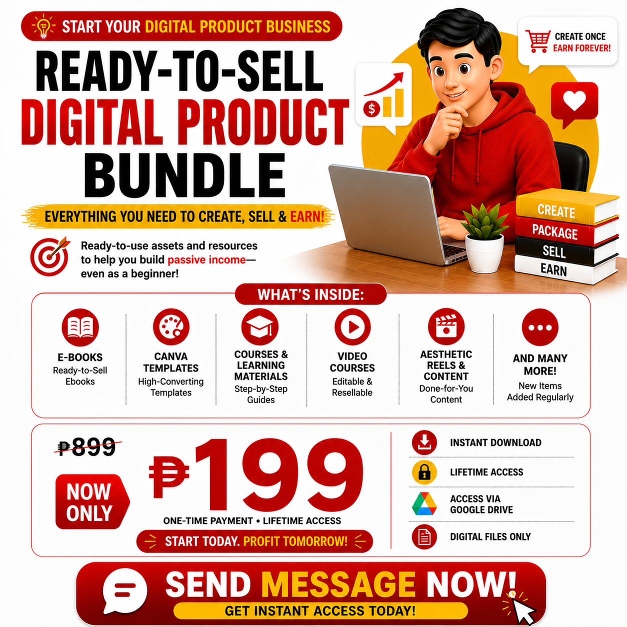Digital Hustle PH Facebook ad: Chat in Messenger