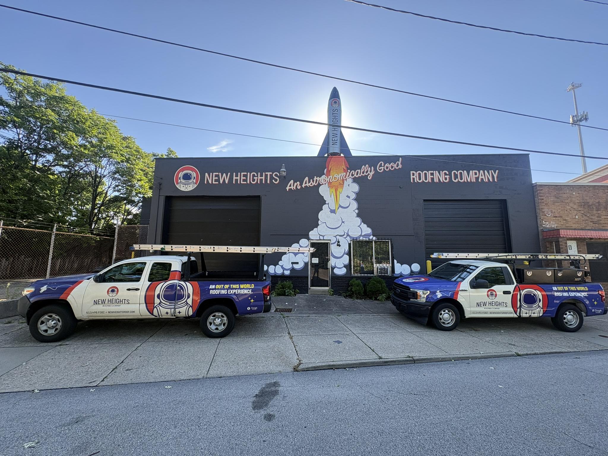 New Heights Roofing Facebook ad: New Heights to Cincinnati…