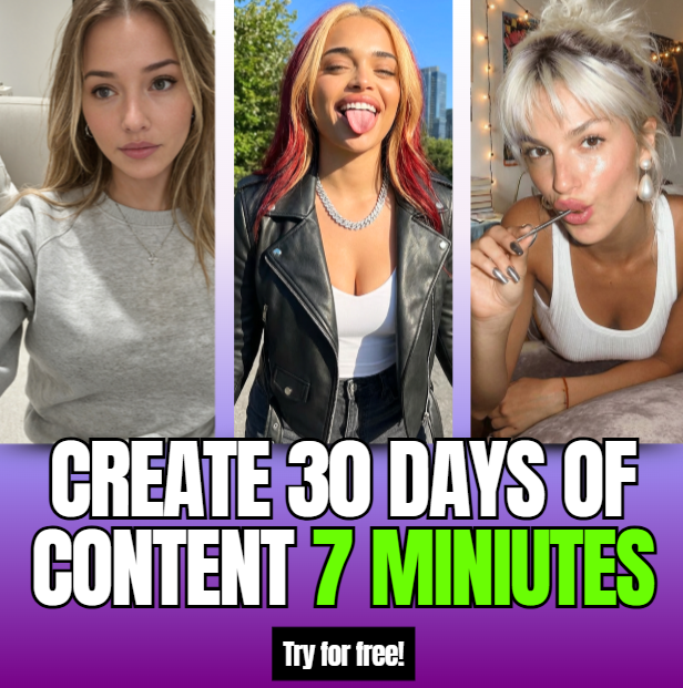 Omnime AI Facebook ad: Creators: Generate a Full Month of Content in 7 Minutes…