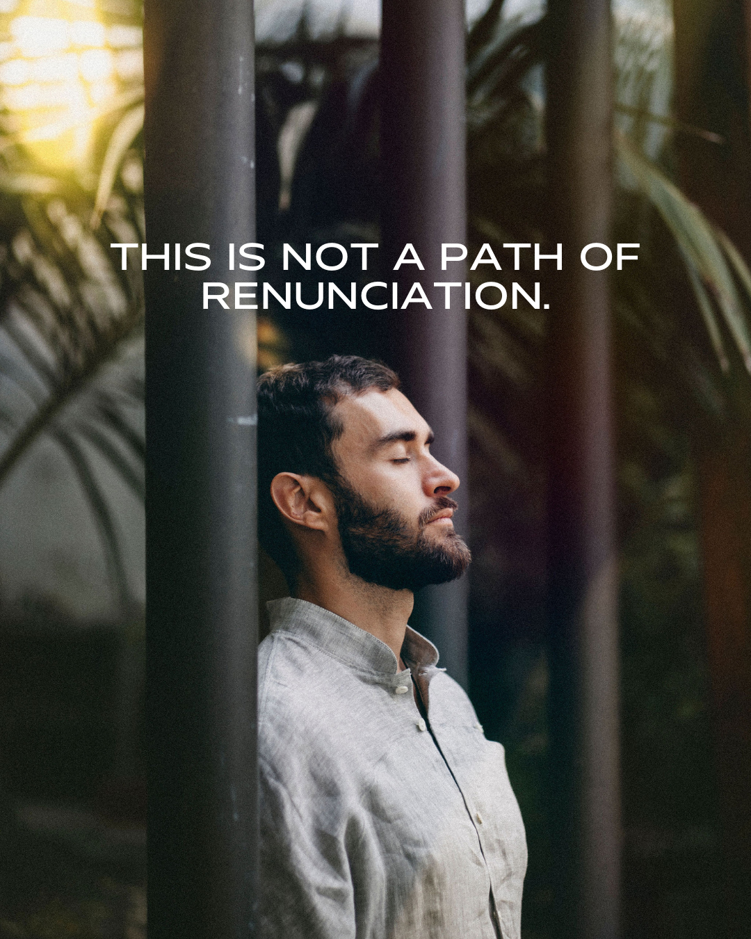 Oliver Villwock Facebook ad: Some meditation paths teach renunciation: strip away…