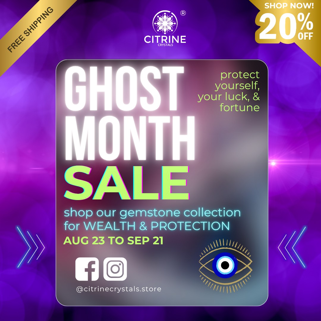 Citrine Crystals Facebook ad: GHOST MONTH SALE 2026