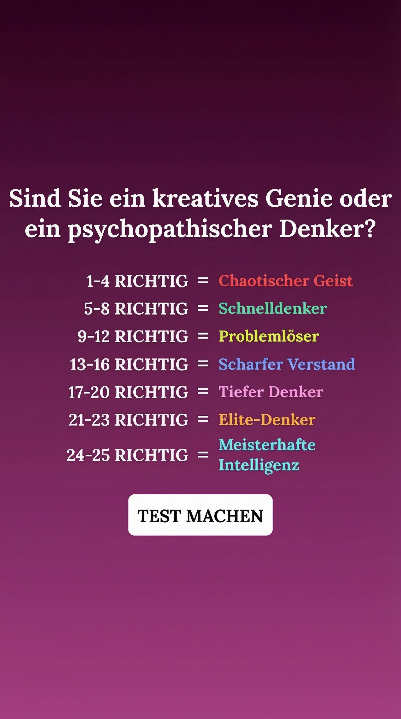 International IQ test Facebook ad