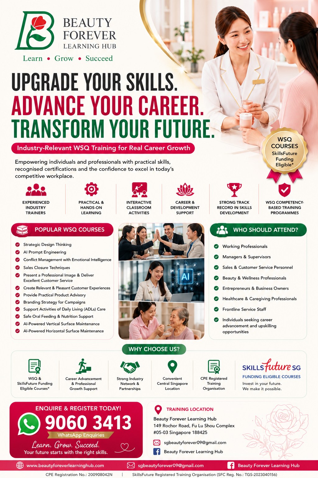 Beauty Forever Learning Hub Pte Ltd Facebook ad: Upgrade Your Skills.