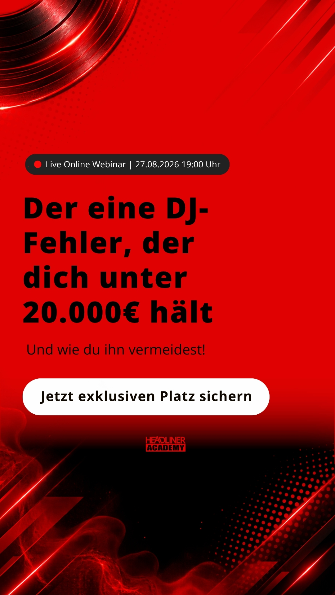 Headliner Academy Facebook ad: Warum viele DJs zu wenig verdienen