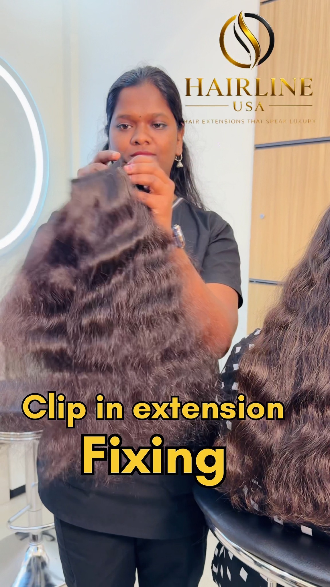 Emma Glow by HairLine USA Facebook ad: Clip in. Blend beautifully.
