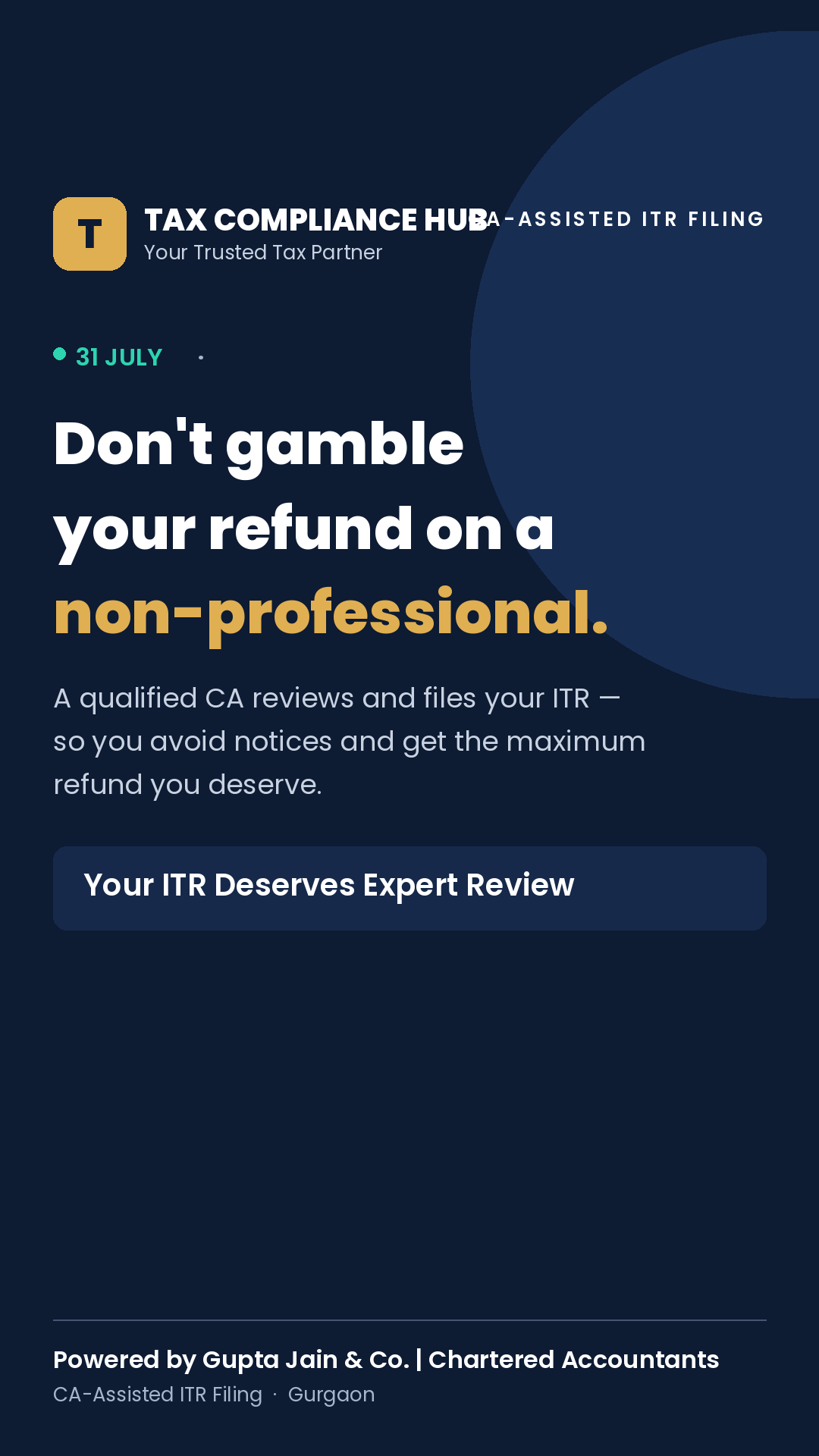 Tax Compliance Hub Facebook ad from Jul 12, 2026