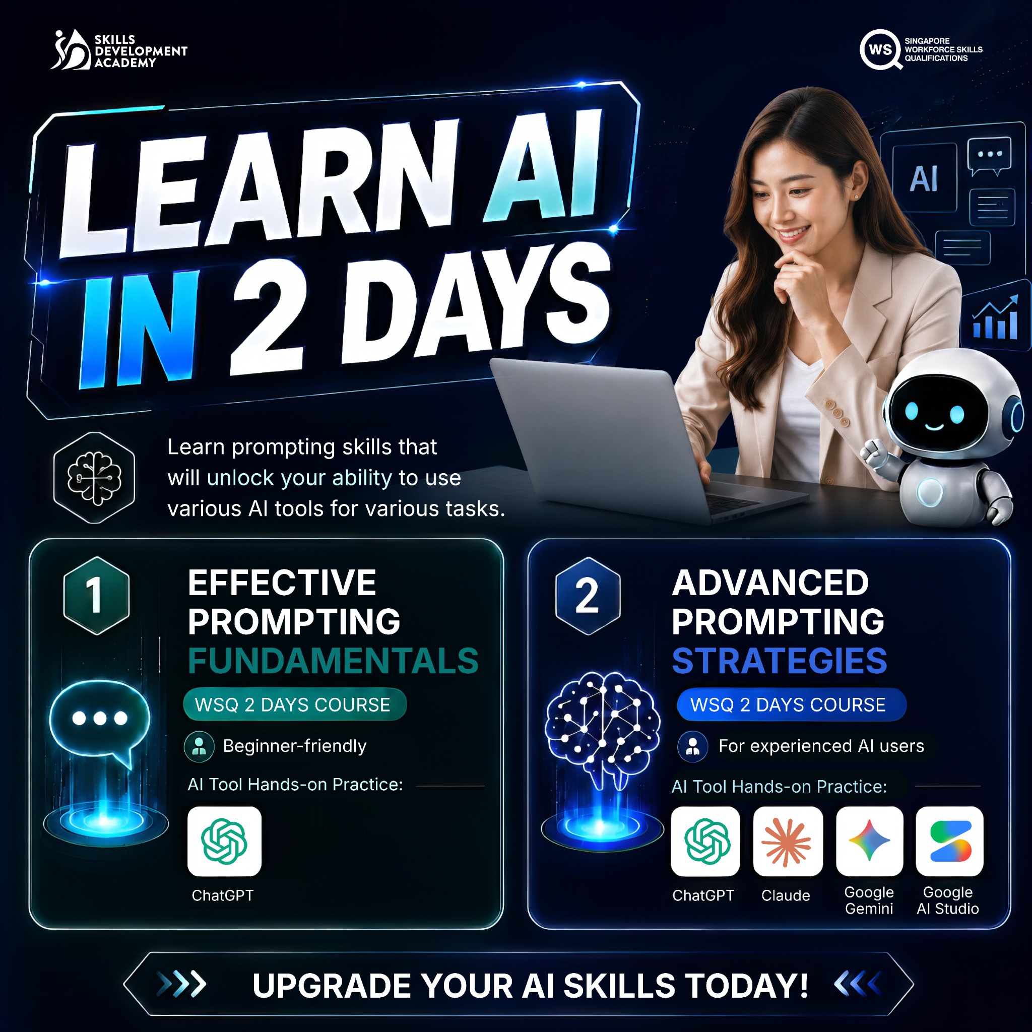Skills Development Academy Facebook ad: WSQ AI Courses Singapore
