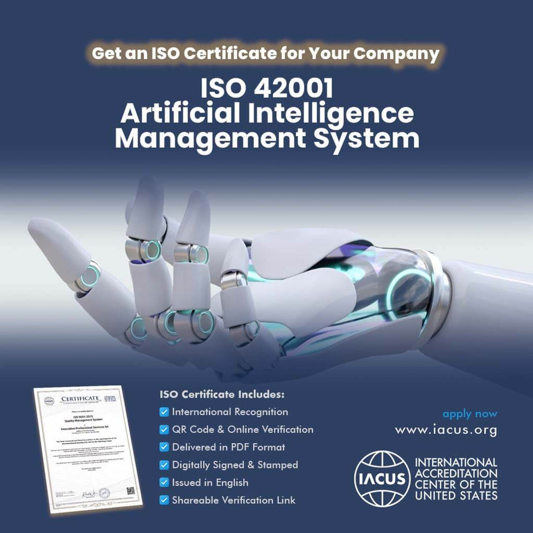 IACUS Facebook ad: Get an ISO Certificate for your company, prove…
