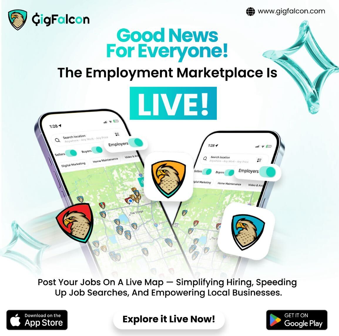 GigFalcon Facebook ad: The Employment Map Is Live!