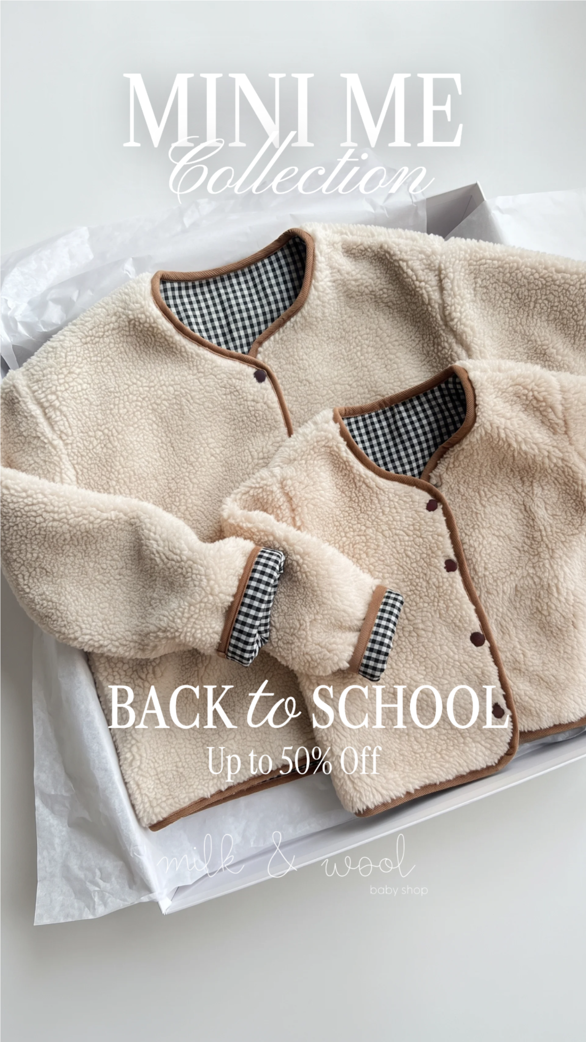 Milk and Wool Facebook ad: Clothing for little ones
