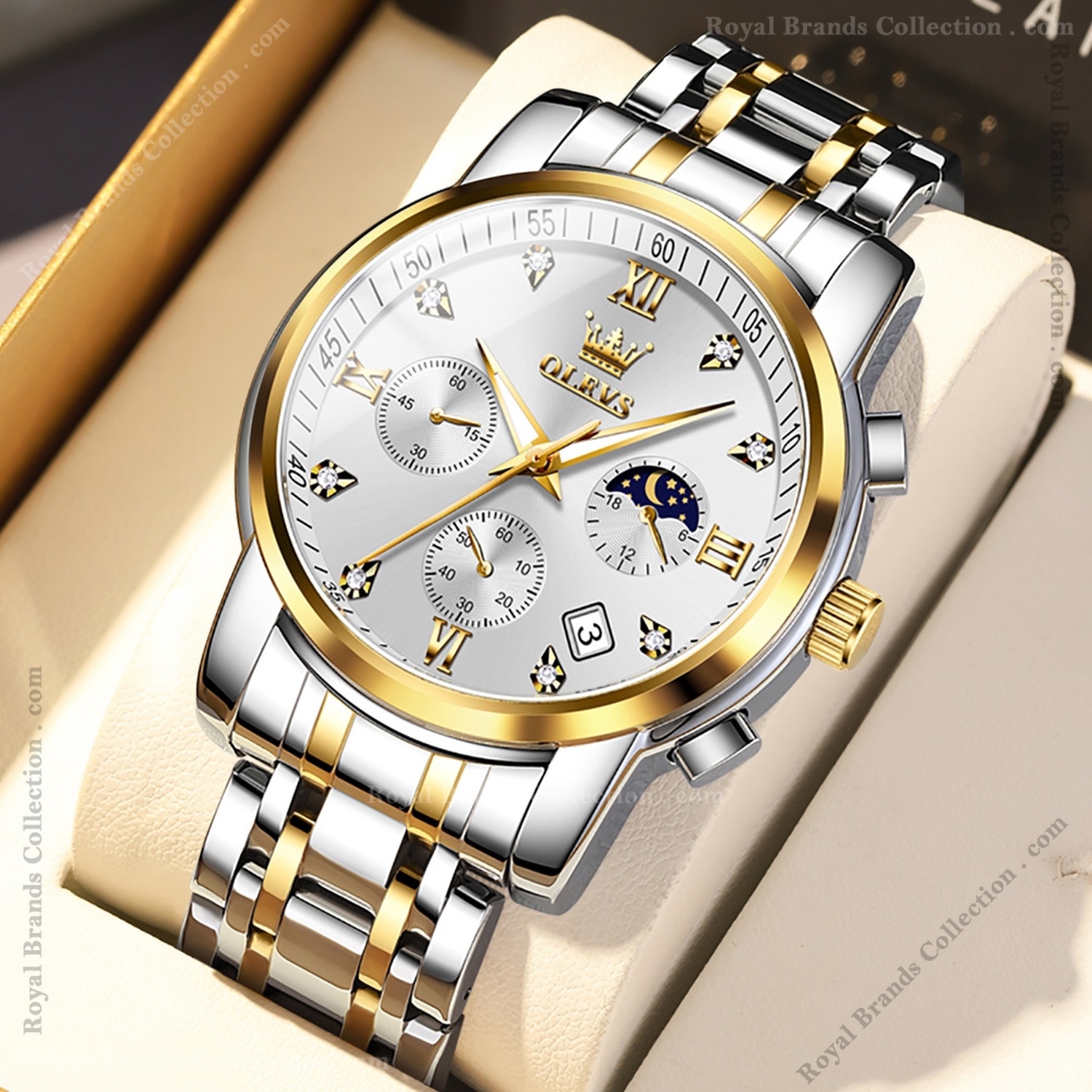 Royal brands collection Facebook ad: Most Selling Olevs Moon Phase Watch