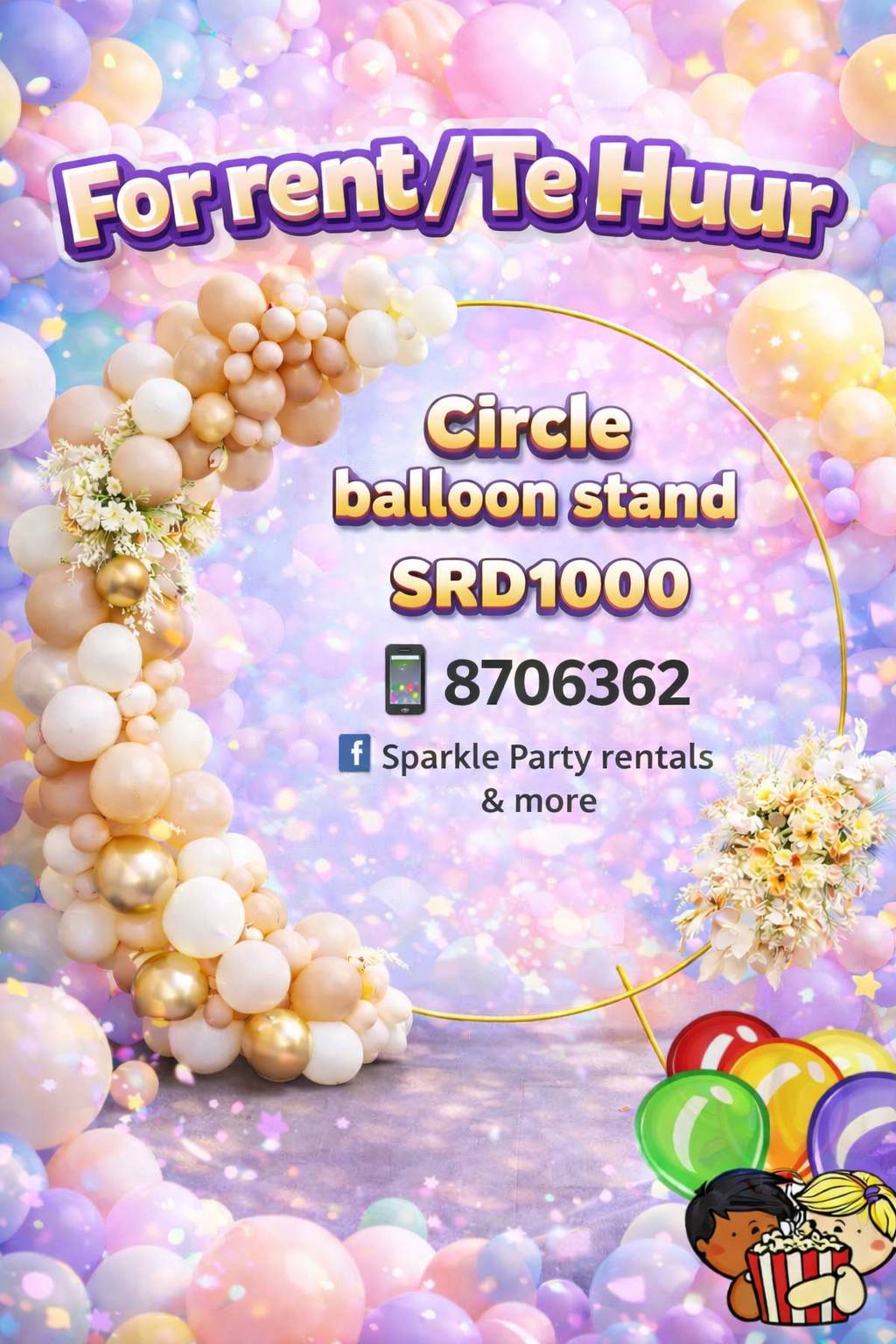 Sparkle Party Rentals & more Facebook ad: Wij hebben de volgende items voor decoratie te…