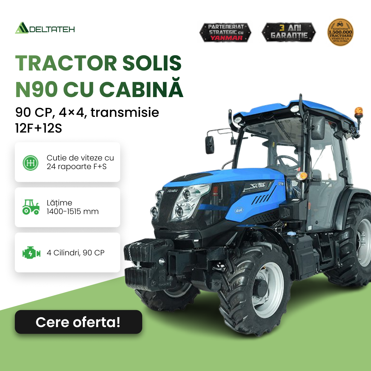 Deltateh - Tractoare și utilaje agricole Facebook ad: Ai nevoie de un tractor fiabil care să…