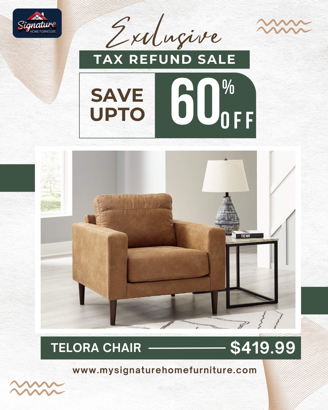 Signature home furniture Inc Facebook ad: Tax Refund Alert!