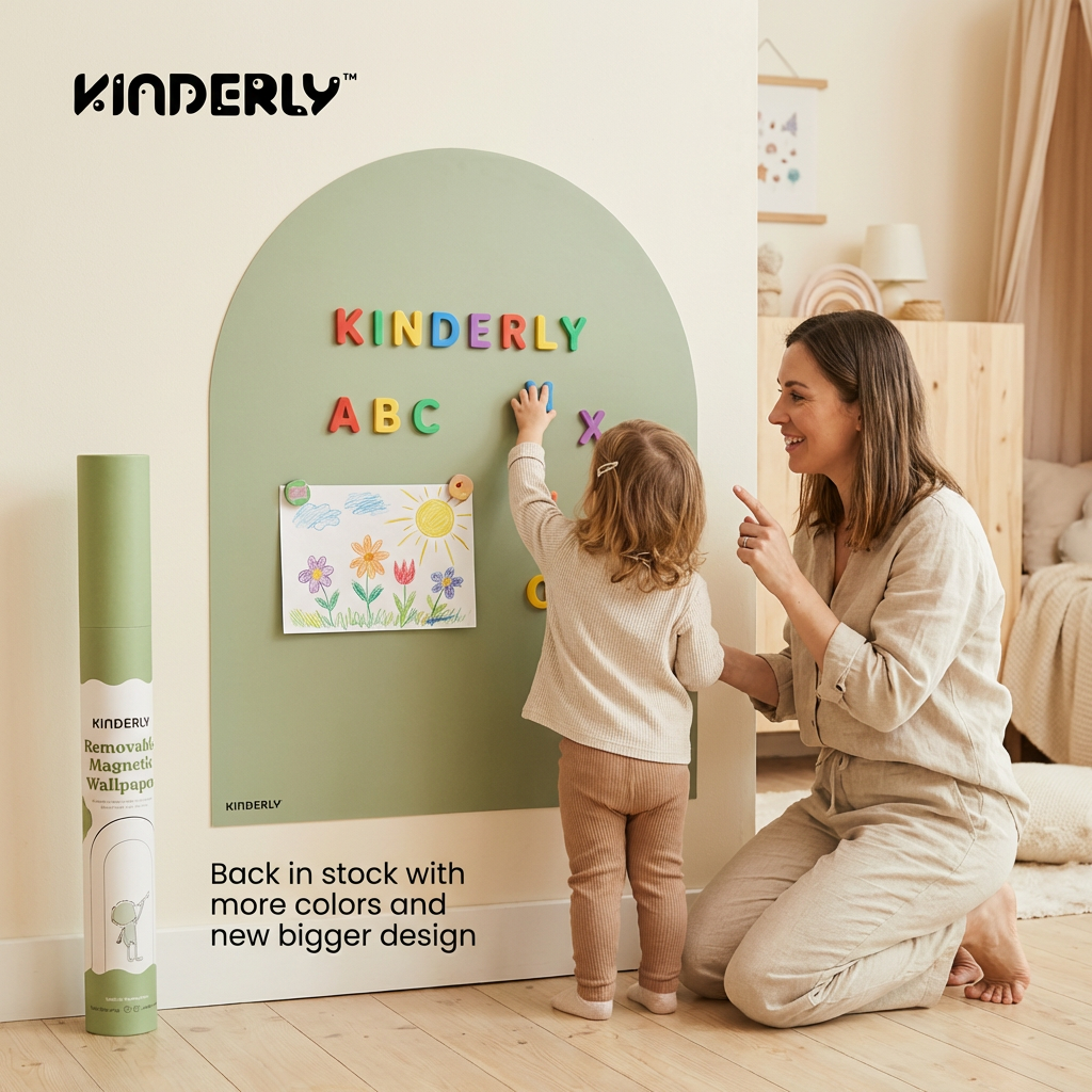 Kinderly Baby Facebook ad: Turn any wall into a magical learning space