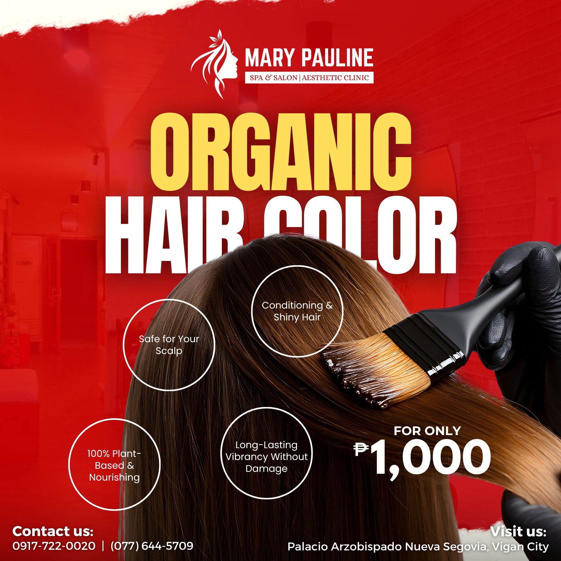 Mary Pauline Salon & Spa - Vigan City Facebook ad: Unlike regular dyes, our organic hair color is…