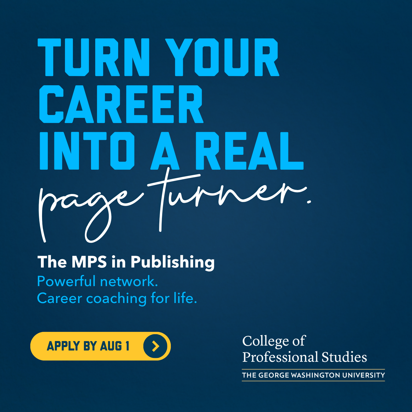 The George Washington University - College of Professional Studies Facebook ad