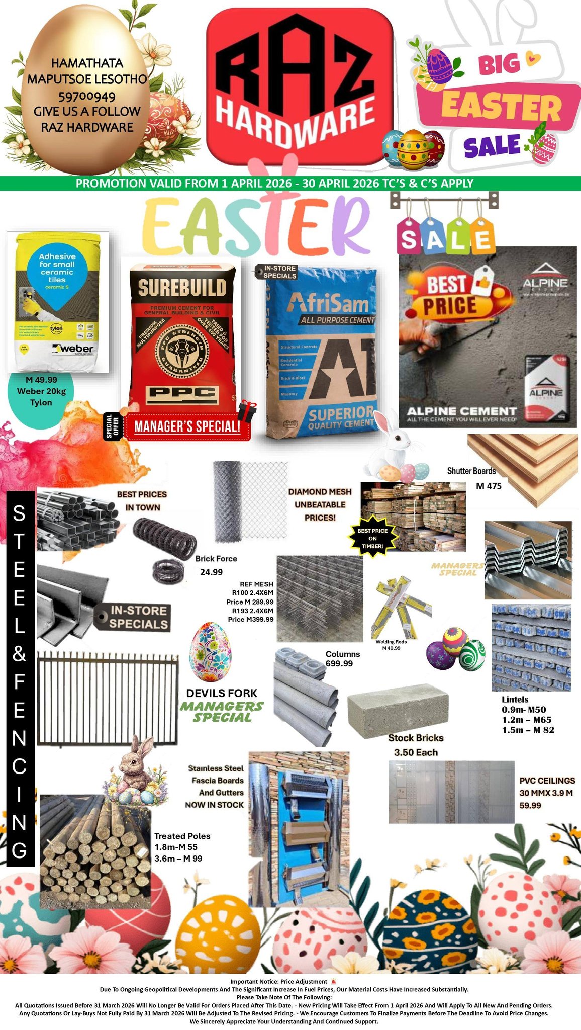 RAZ Hardware Maputsoe Facebook ad