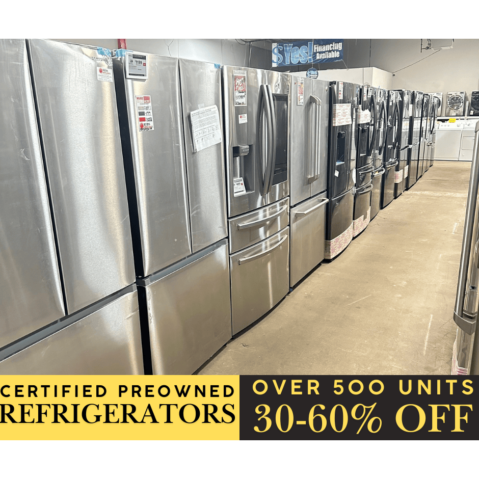 Reds Appliance Facebook ad: Certified Preowned Refrigerators at unbeatable prices.