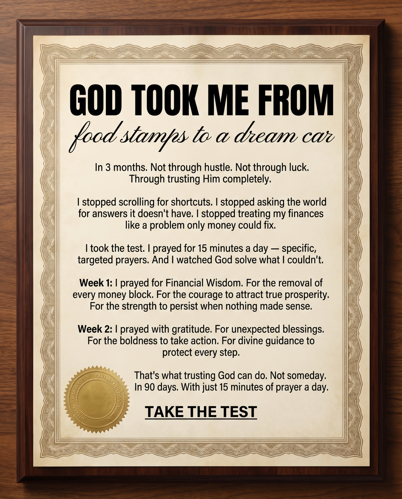Grace & Wellness Ministry Facebook ad: Take the Quiz