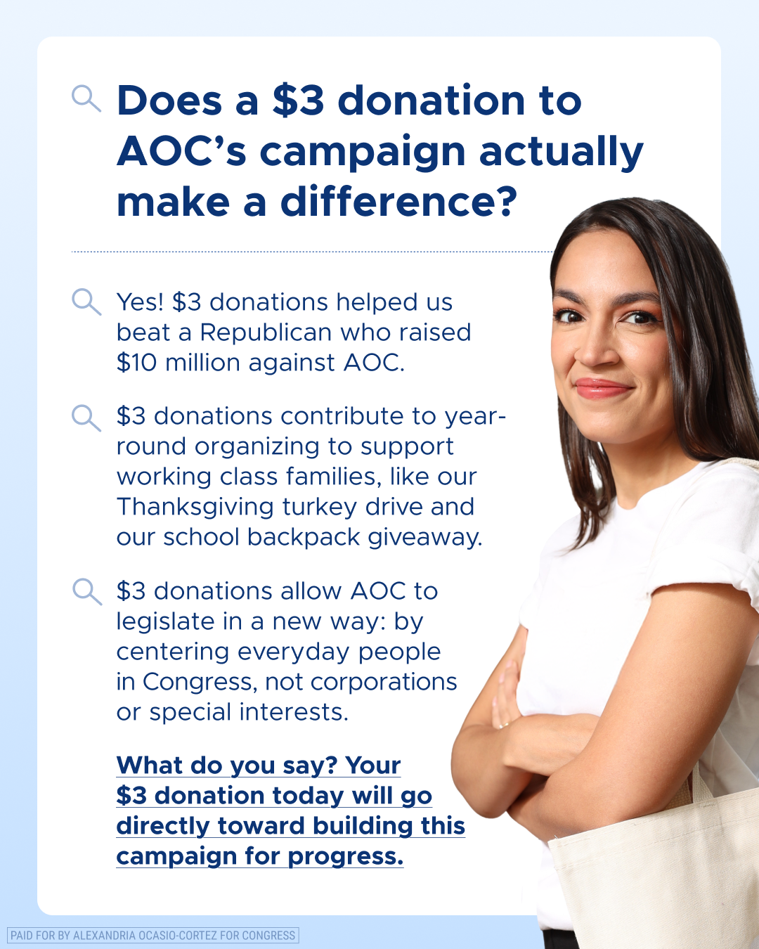 Alexandria Ocasio-Cortez Facebook ad