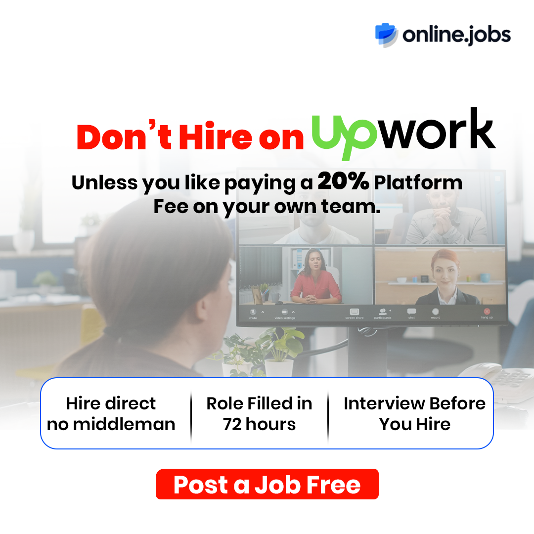 Online Jobs Media LLC Facebook ad: Hire once. Keep them forever. No fees.
