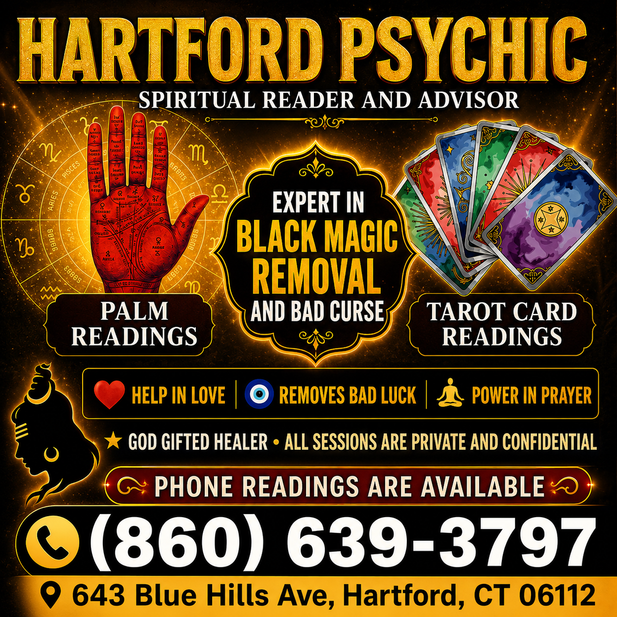 Astrologer and psychic reader and spiritual healer  Facebook ad
