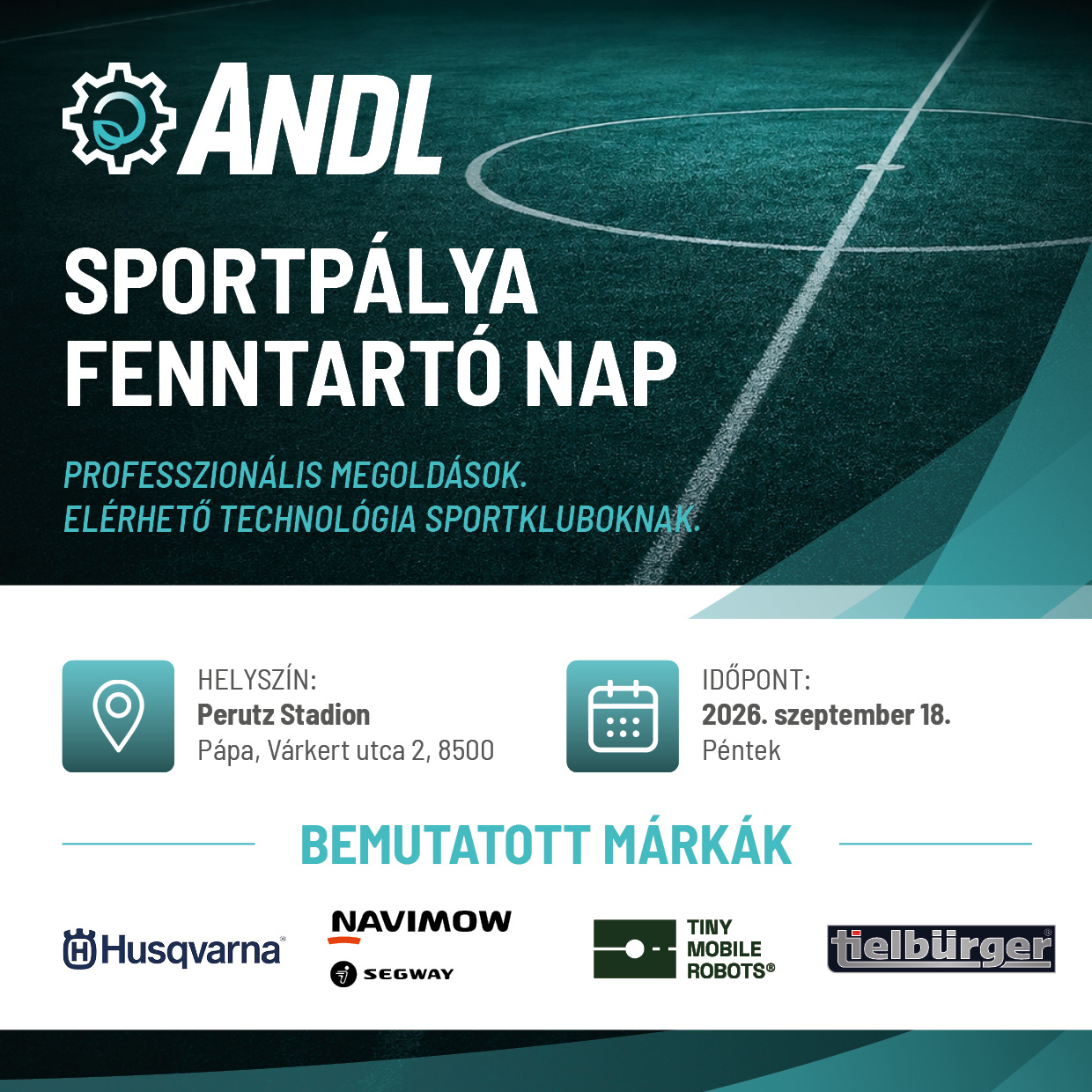 ANDL Kft. Facebook ad: SPORTPÁLYA-FENNTARTÓ NAP PÁPÁN, 2026.