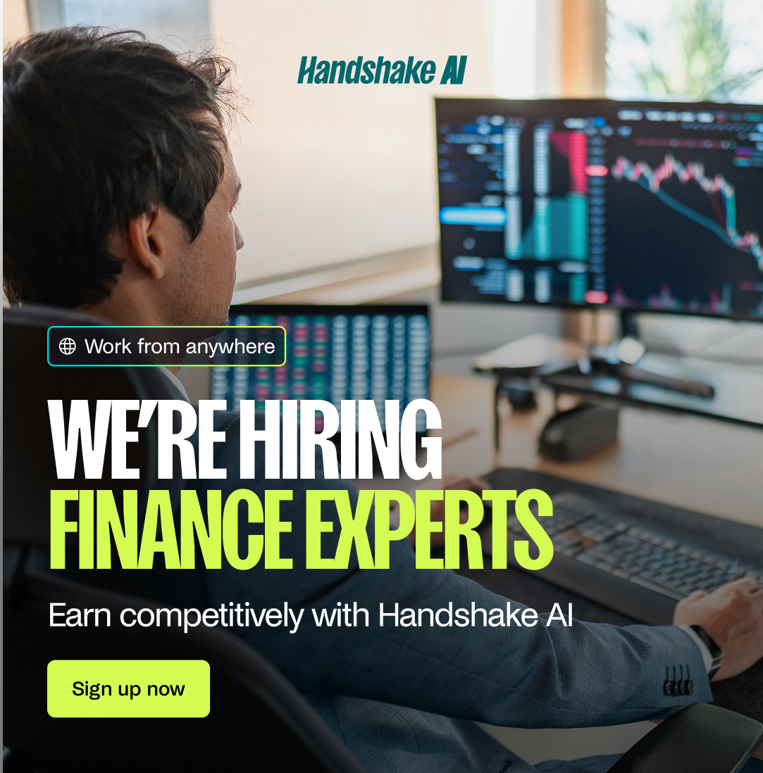 Handshake AI Facebook ad: Finance Experts Wanted
