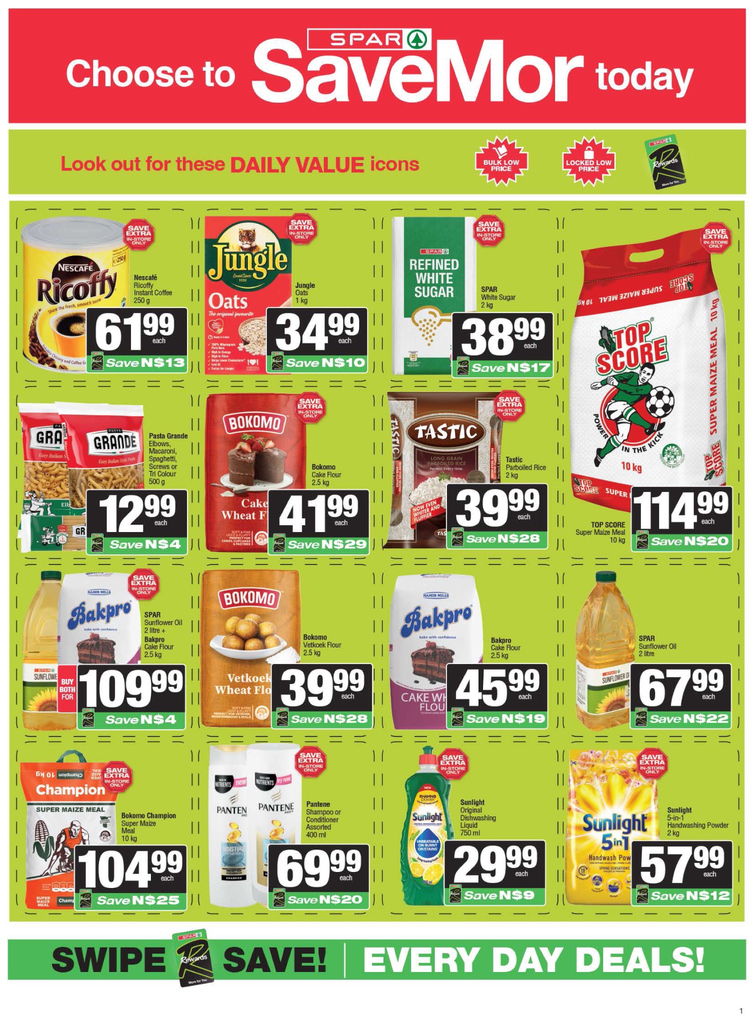Guzzle Catalogue Specials Facebook ad: SPAR SaveMor Namibia: Choose To Savemor Today (09…