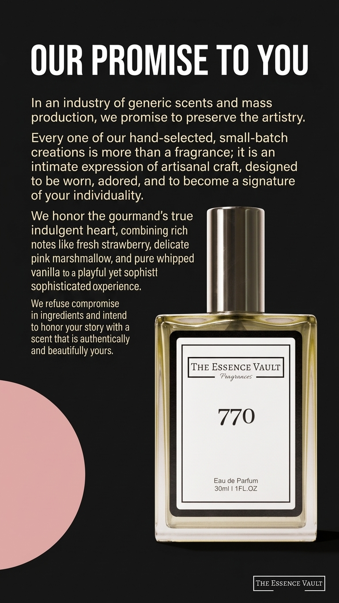 The Essence Vault Facebook ad from Mar 25, 2026