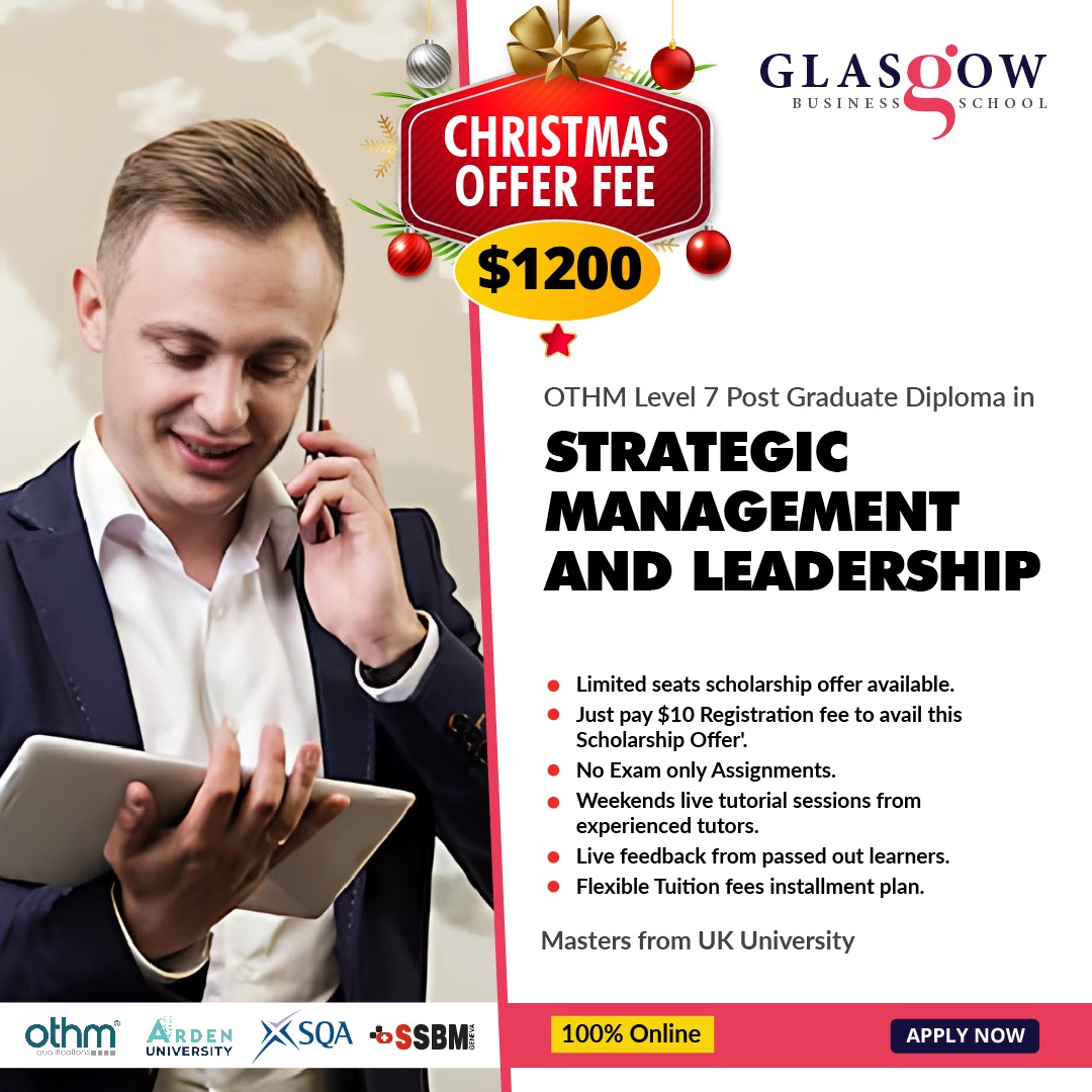 Glasgow Business School Facebook ad: Level 7 (Postgraduate) Diploma in Strategic Management and…