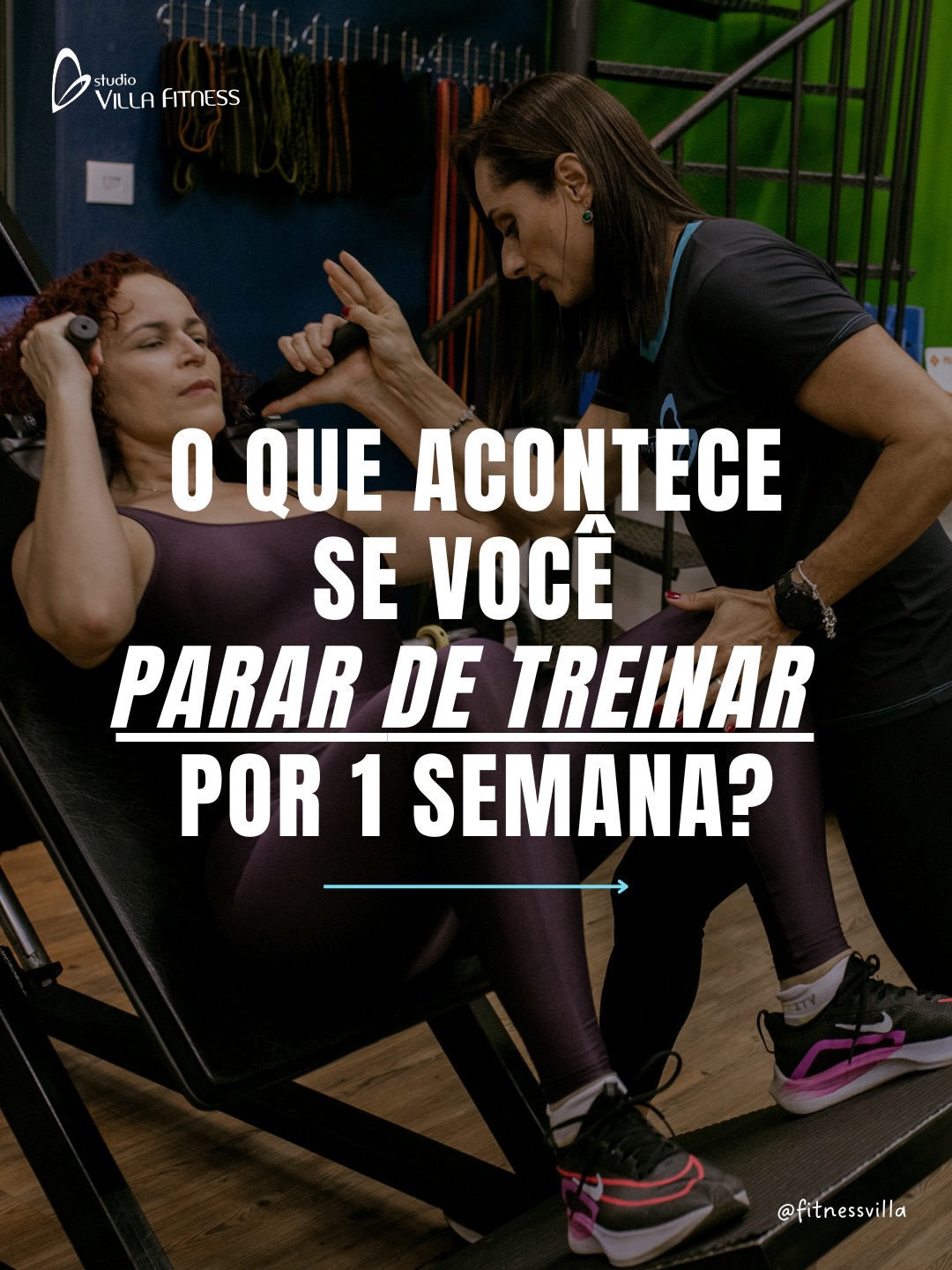 Studio Villa Fitness Facebook ad: Parar por uma semana não apaga seu esforço…
