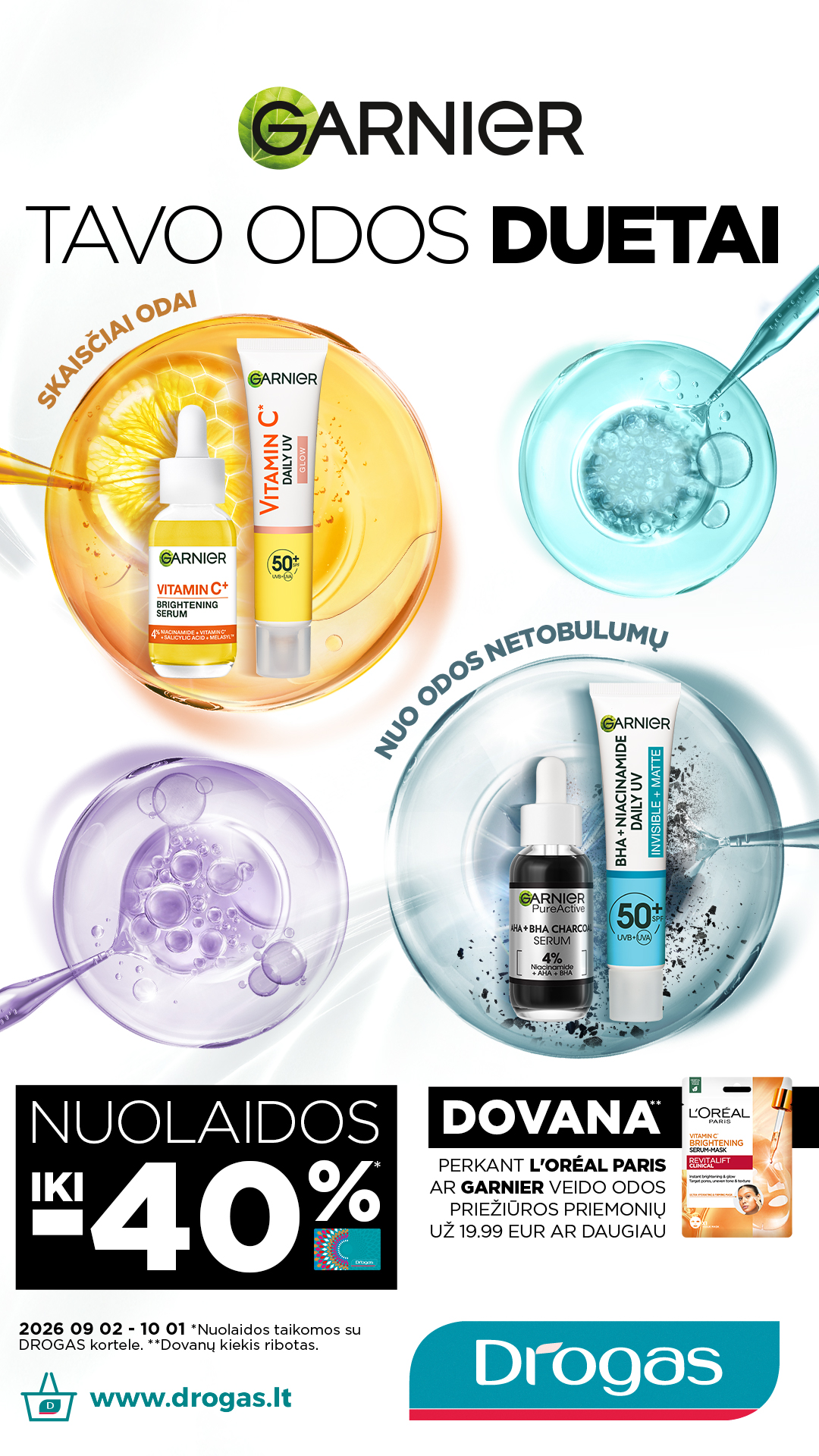 Garnier Facebook ad: Parduotuvėse Drogas už ypatingą kainą