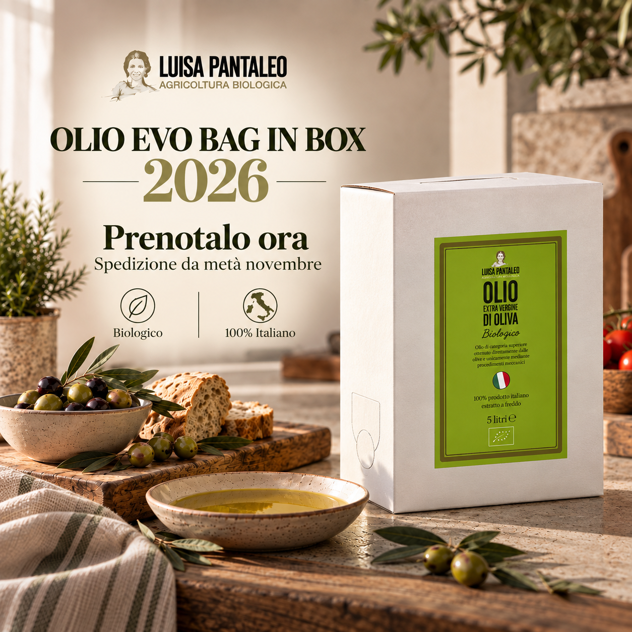 Pantaleo Agricoltura Facebook ad: Olio EVO Bag in Box 2026