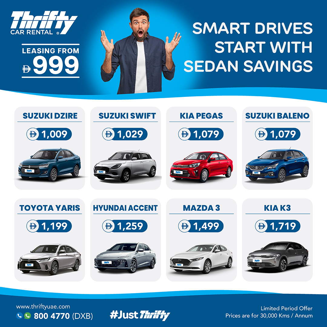 Thrifty Car Rental UAE Facebook ad
