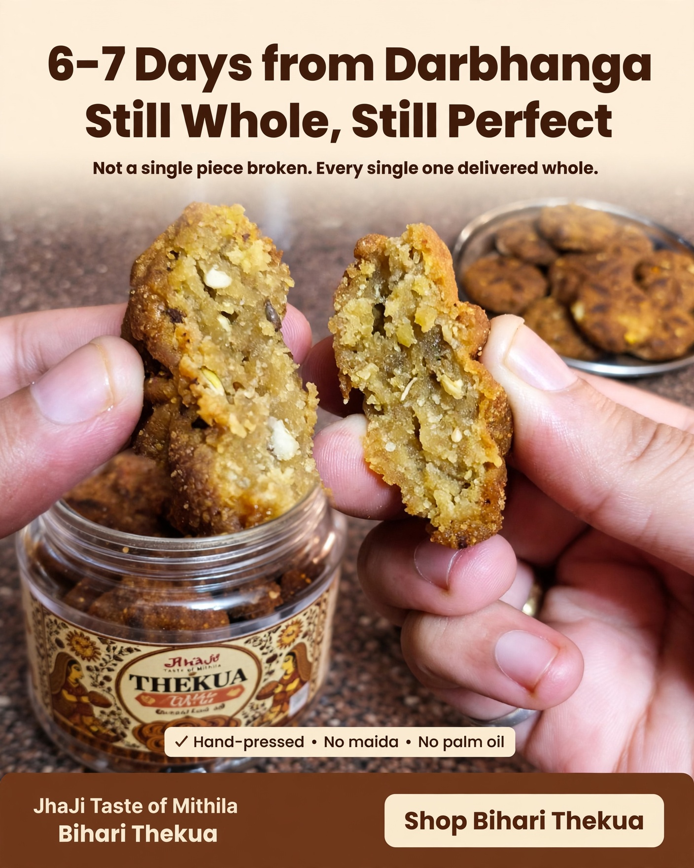 JhaJi Store Facebook ad: Same Care, Now For Thekua