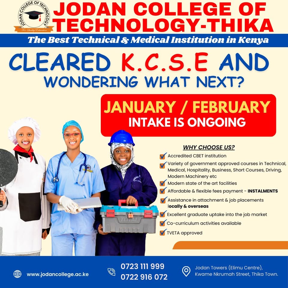 Jodan College of Technology-Thika Main Campus - Jodan Towers Facebook ad: Jodan College of Technology-Thika