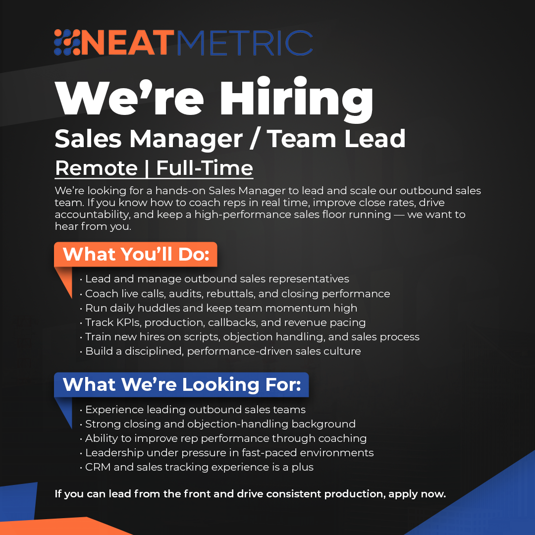 Neatmetric Inc. Facebook ad: Apply Now